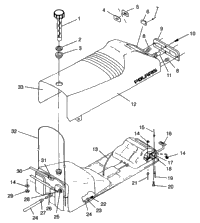Seat & Gas Tank Assembly 500 Efi & European 500 Efi E963774