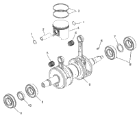 Piston & Crankshaft 700 Rmk 0970966, 700 Sks & European 700 Sks