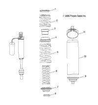 Shock, Rear Track/Spring Assembly