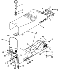 Seat & Gas Tank Assembly 500 Efi 0942774 & Efi Sks