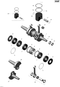 Crankshaft And Pistons - 550F