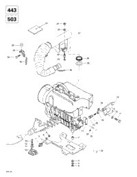 Engine Support And Muffler (443, 503)