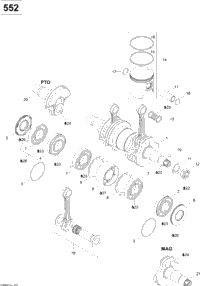 Crankshaft And Pistons 550F