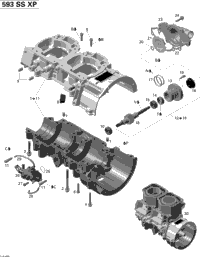 Crankcase, Water Pump And Oil Pump