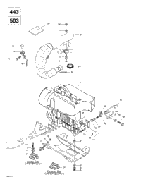 Engine Support And Muffler (443, 503)