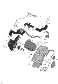 Waterpump, Alternator And Ignition Cover