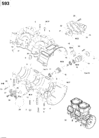 Crankcase, Water Pump And Oil Pump (593)