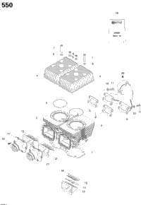 Cylinder, Exhaust Manifold And Reed Valve 550