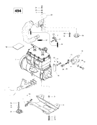 Engine Support And Muffler (494)