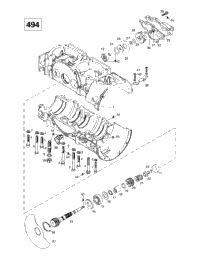Crankcase, Rotary Valve, Water Pump (494)