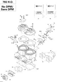 Cylinder, Exhaust Manifold And Reed Valve 793Ho No Pdm