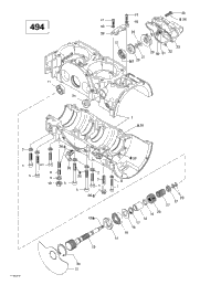Crankcase, Rotary Valve, Water Pump (494)