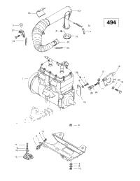 Engine Support And Muffler (494)