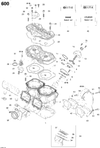 Cylinder, Exhaust Manifold And Reed Valve 600