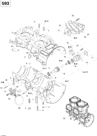 Crankcase, Water Pump And Oil Pump (593)