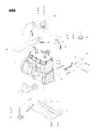 Engine Support And Muffler (494)