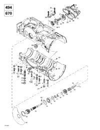 Crankcase, Rotary Valve, Water Pump (494, 670)