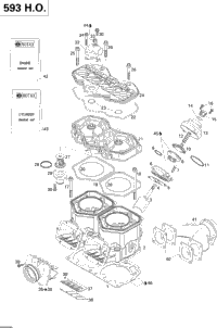 Cylinder, Exhaust Manifold And Reed Valve 593Ho