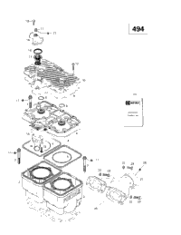 Cylinder, Exhaust Manifold (494)