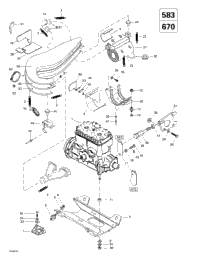 Engine Support And Muffler (583, 670)