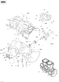Crankcase, Water Pump And Oil Pump (693)