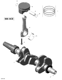 Crankshaft And Pistons - 900 Ace