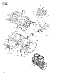 Crankcase, Rotary Valve, Water Pump (593)