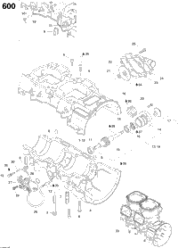 Crankcase, Water Pump And Oil Pump (600)