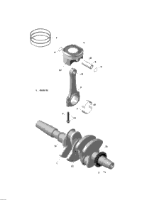 Crankshaft And Pistons - 600 Ace