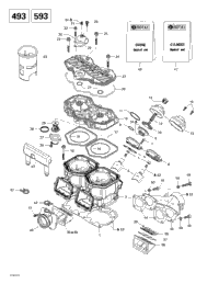 Cylinder, Exhaust Manifold, Reed Valve (493