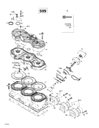Cylinder, Exhaust Manifold (599)
