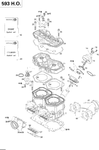 Cylinder, Exhaust Manifold And Reed Valve 593Ho