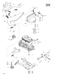 Engine Support And Muffler (670)