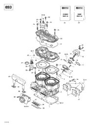 Cylinder, Exhaust Manifold, Reed Valve (693)