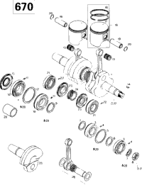 Crankshaft And Pistons 670Se
