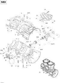 Crankcase, Water Pump And Oil Pump (593)