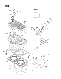 Cylinder, Exhaust Manifold (494)