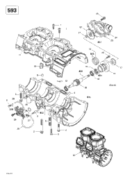 Crankcase, Rotary Valve, Water Pump