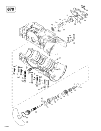 Crankcase, Rotary Valve, Water Pump (670)