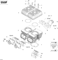 Cylinder, Exhaust Manifold And Reed Valve V1