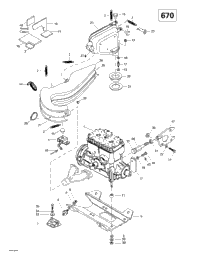 Engine Support And Muffler (670)