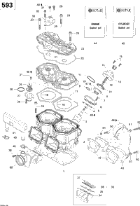 Cylinder, Exhaust Manifold (593)