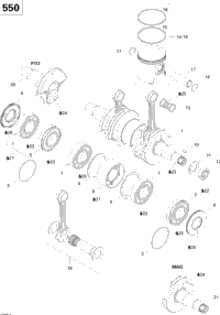 Crankshaft And Pistons 550F