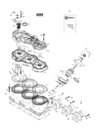 Cylinder, Exhaust Manifold (699)
