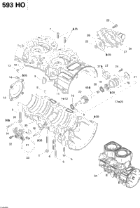 Crankcase, Water Pump And Oil Pump (593 Ho)