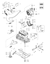 Engine Support And Muffler (583, 670)