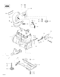 Engine Support And Muffler (494)