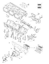 Crankcase, Reed Valve, Water Pump (599, 699)