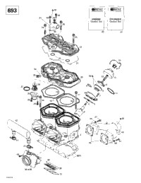Cylinder, Exhaust Manifold, Reed Valve 2