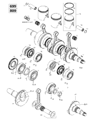 Crankshaft And Pistons (699, 809)